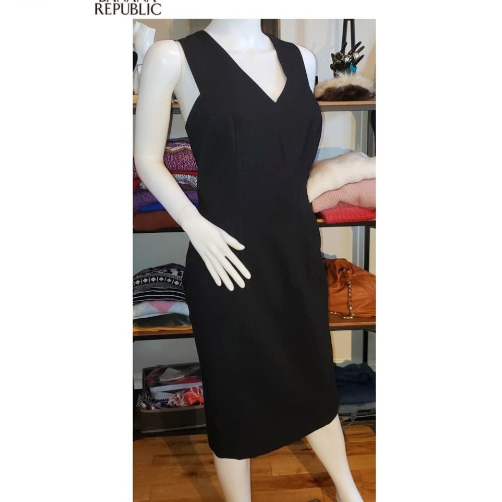 Banana Republic black midi dress size 12